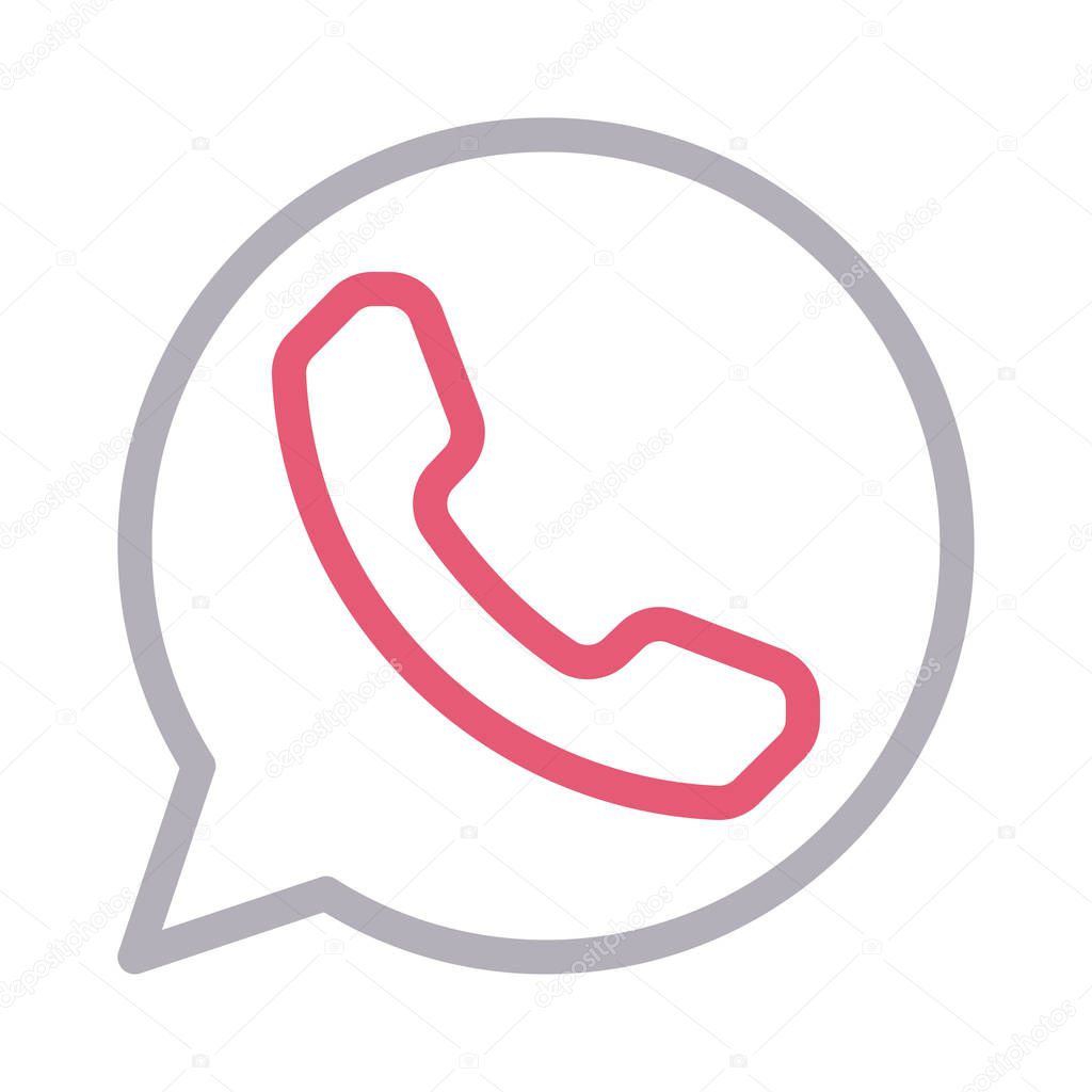 phone vector color line icon