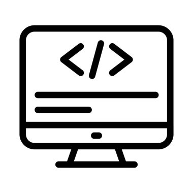 Geliştirme vektörü ince çizgi simgesi