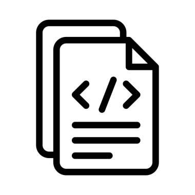 Kodlama vektörü ince çizgi simgesi