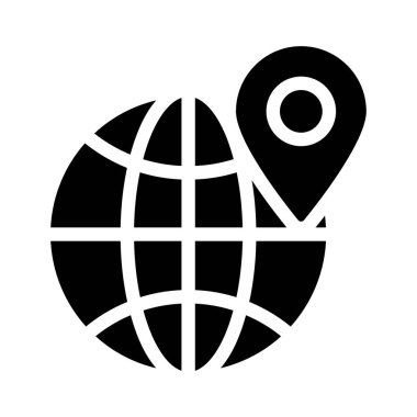 konum vektörü düz simge