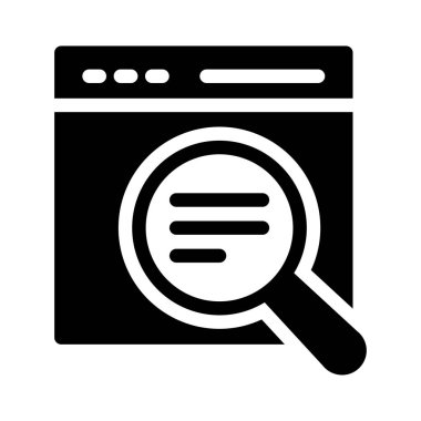 Arama vektörü glyph düz simgesi