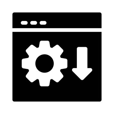 tarayıcı vektörü glyph düz simgesi