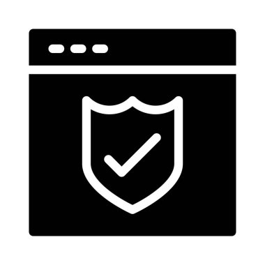 Güvenli vektör simgesi düz simgesi