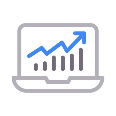 büyüme vektörü renk çizgisi simgesi