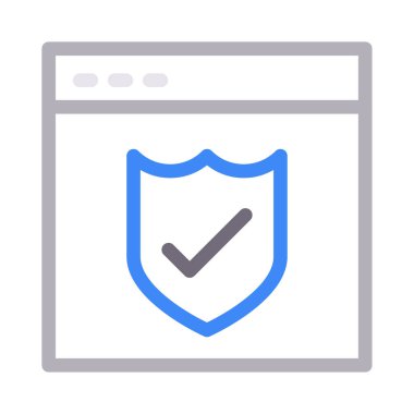 güvenli vektör renk çizgisi simgesi