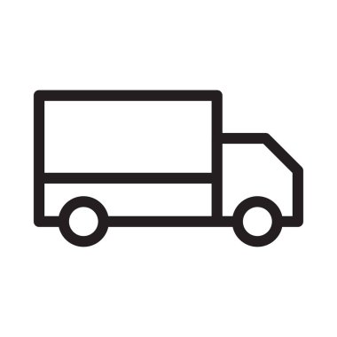 kamyon vektörü ince çizgi simgesi