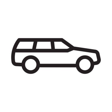 araç vektörü ince çizgi simgesi