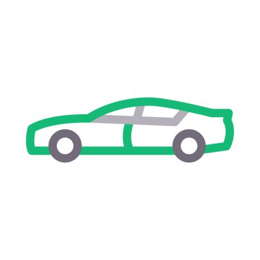 otomobil vektör renk çizgisi simgesi
