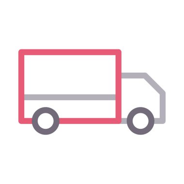 kamyon vektör renk çizgisi simgesi