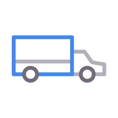 kamyon vektör renk çizgisi simgesi