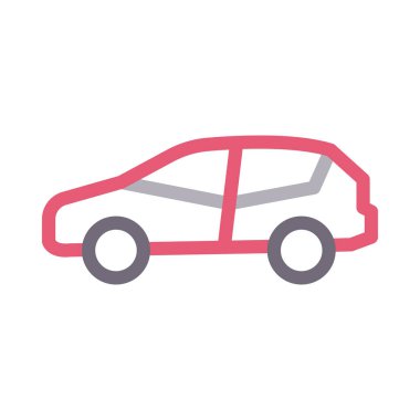 otomobil vektör renk çizgisi simgesi