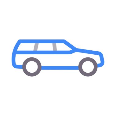 araç vektör renk çizgisi simgesi