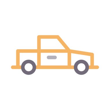 araç vektör renk çizgisi simgesi