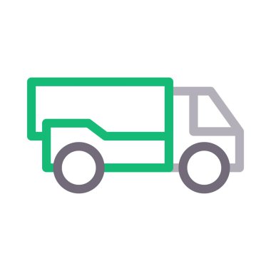 kamyon vektör renk çizgisi simgesi