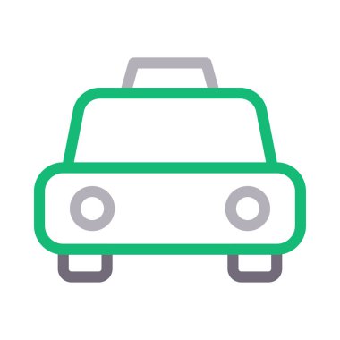 taksi vektör renk çizgisi simgesi