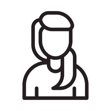 dişi vektör ince çizgi simgesi