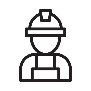 Mühendis vektör ince çizgi simgesi