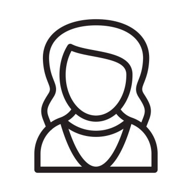 dişi vektör ince çizgi simgesi