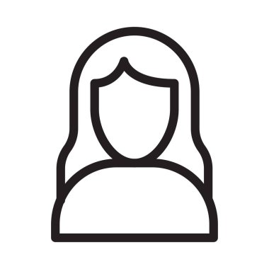 dişi vektör ince çizgi simgesi