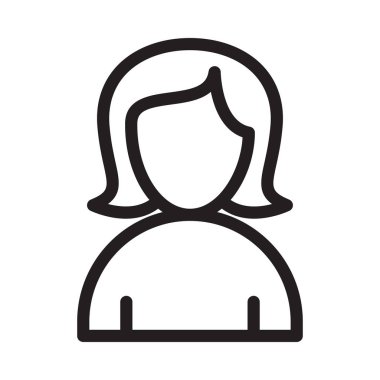 dişi vektör ince çizgi simgesi