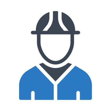 işçi vektör renk simgesi