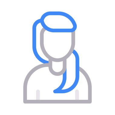 kadın vektör renk çizgisi simgesi