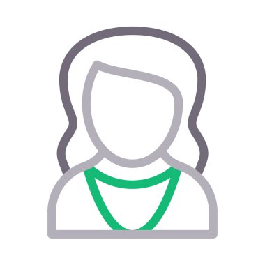 kadın vektör renk çizgisi simgesi