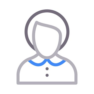 kadın vektör renk çizgisi simgesi