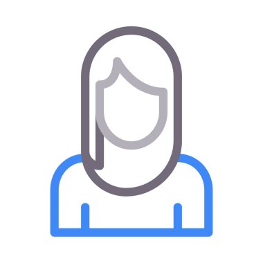 kadın vektör renk çizgisi simgesi