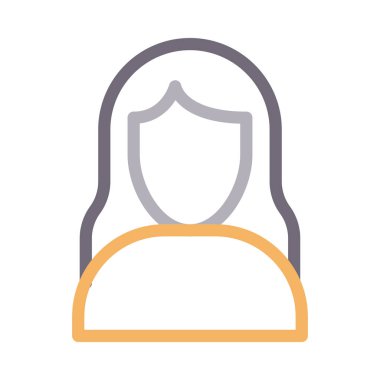 kadın vektör renk çizgisi simgesi