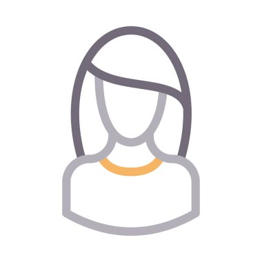 kadın vektör düz renk simgesi