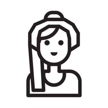 kız vektör ince çizgi simgesi