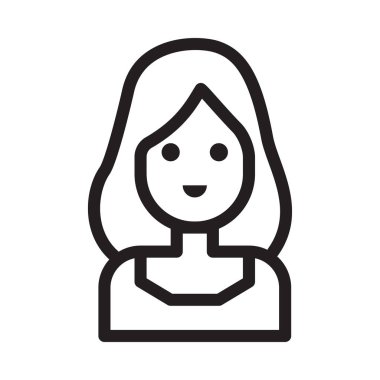 dişi vektör ince çizgi simgesi