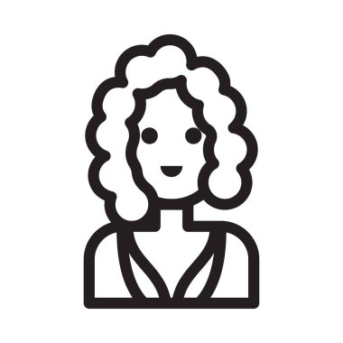 aktris vektör ince çizgi simgesi