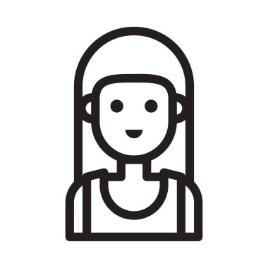 dişi vektör ince çizgi simgesi