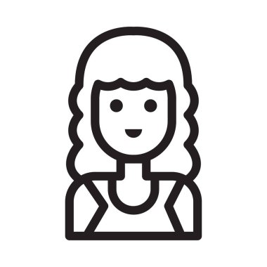 aktris vektör ince çizgi simgesi