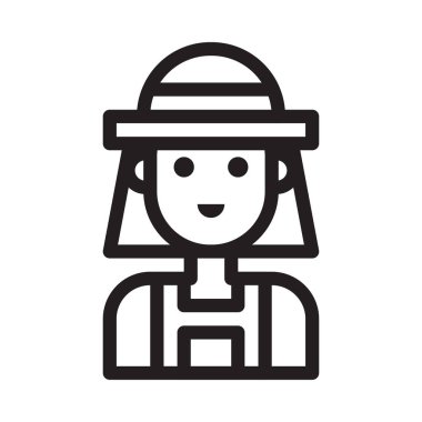 dişi vektör ince çizgi simgesi