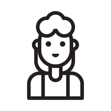 aktris vektör ince çizgi simgesi