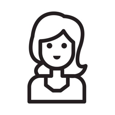 dişi vektör ince çizgi simgesi