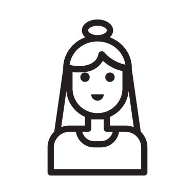 kız vektör ince çizgi simgesi