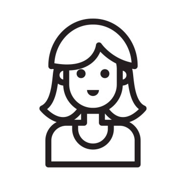 dişi vektör ince çizgi simgesi