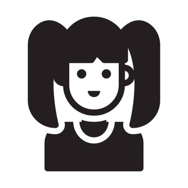 kız vektör düz simgesi