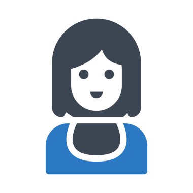 kız vektör renk simgesi