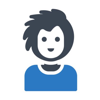 kız vektör renk simgesi