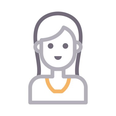 kadın vektör renk çizgisi simgesi