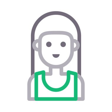 kadın vektör renk çizgisi simgesi