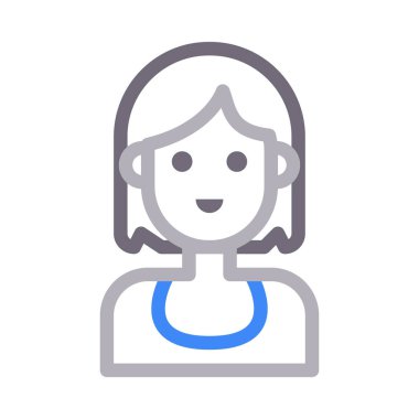 kız vektör renk çizgisi simgesi