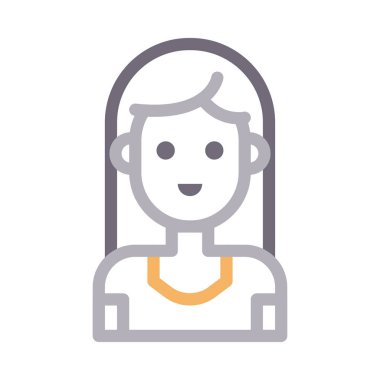 kadın vektör renk çizgisi simgesi