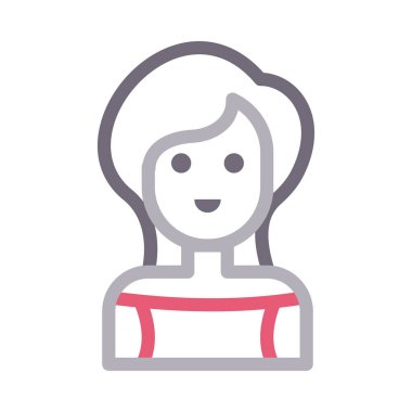 kadın vektör renk çizgisi simgesi