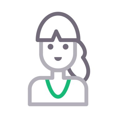 kadın vektör renk çizgisi simgesi